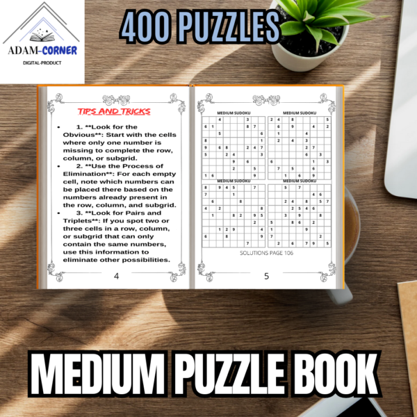 SUDOKU -VOL.2- ( Medium Puzzle Book ) - Image 5