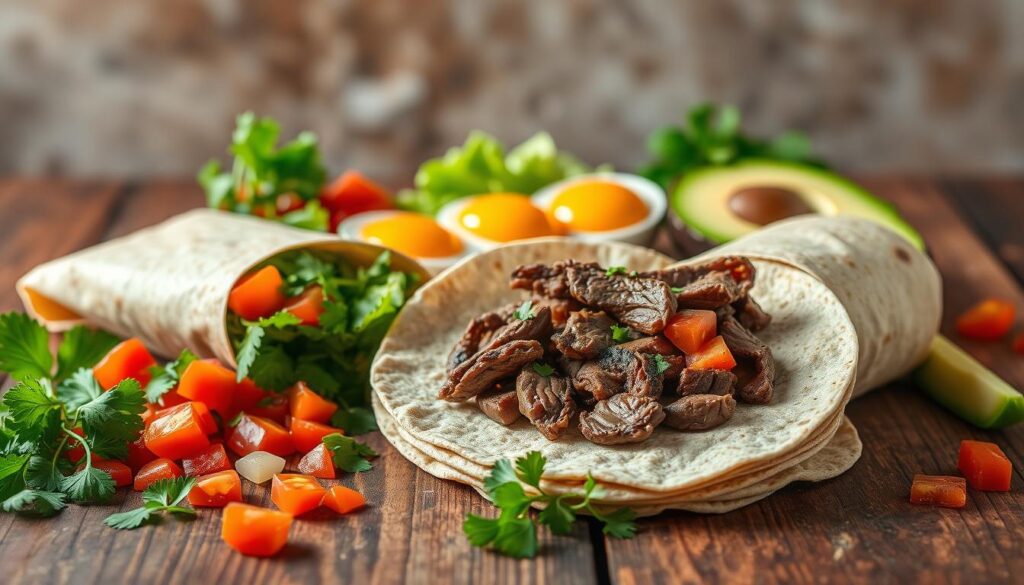Beef & Egg Breakfast Burrito Ingredients